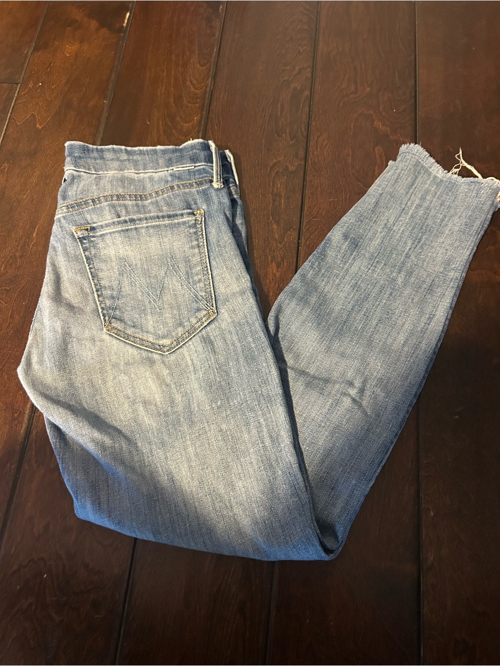 MOTHER Women looker ankle fray Jeans Denim size 27